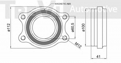 TREVI AUTOMOTIVE wb1087 -  Комплект подшипника ступицы колеса